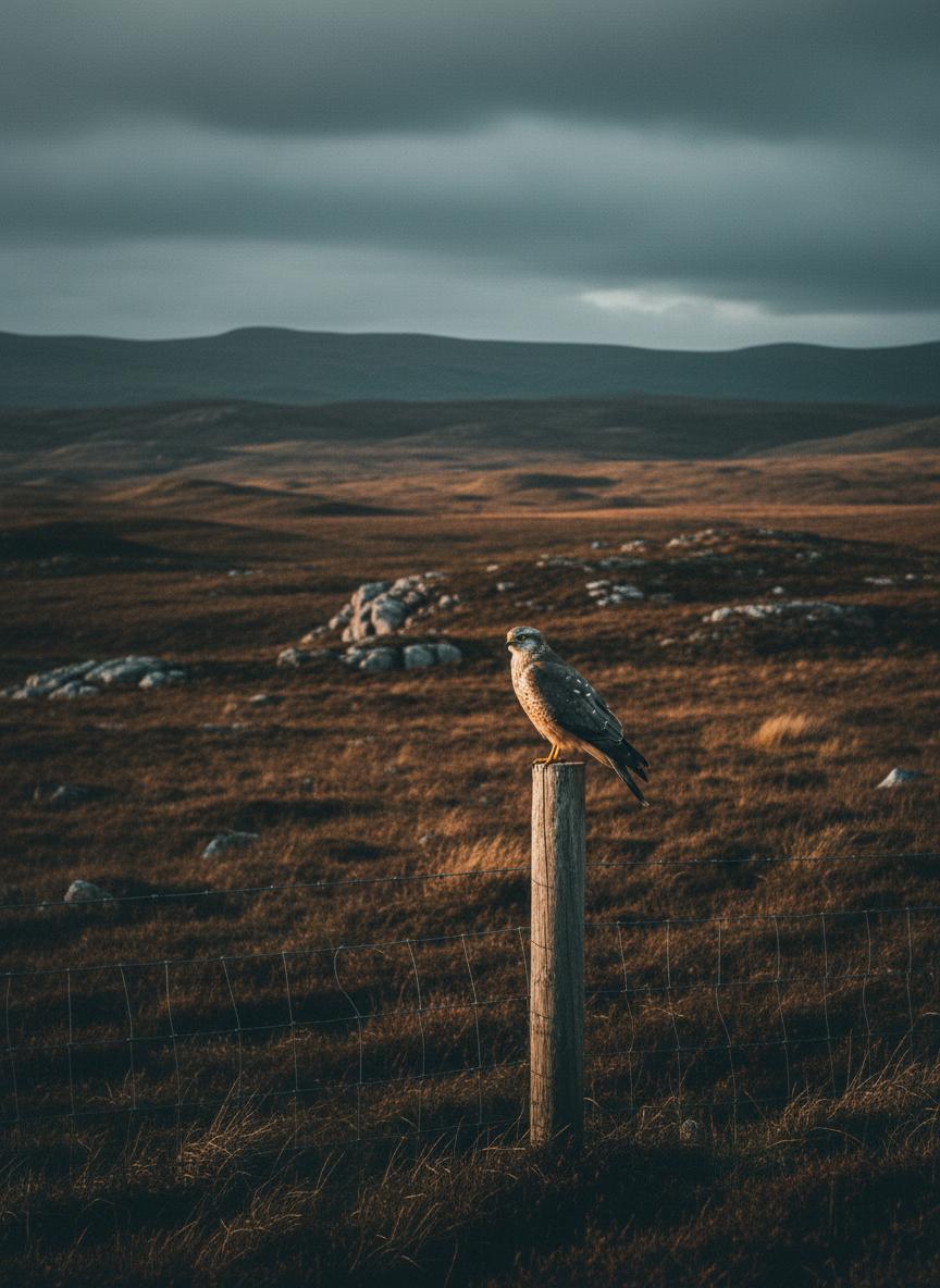 Raptor on moorland